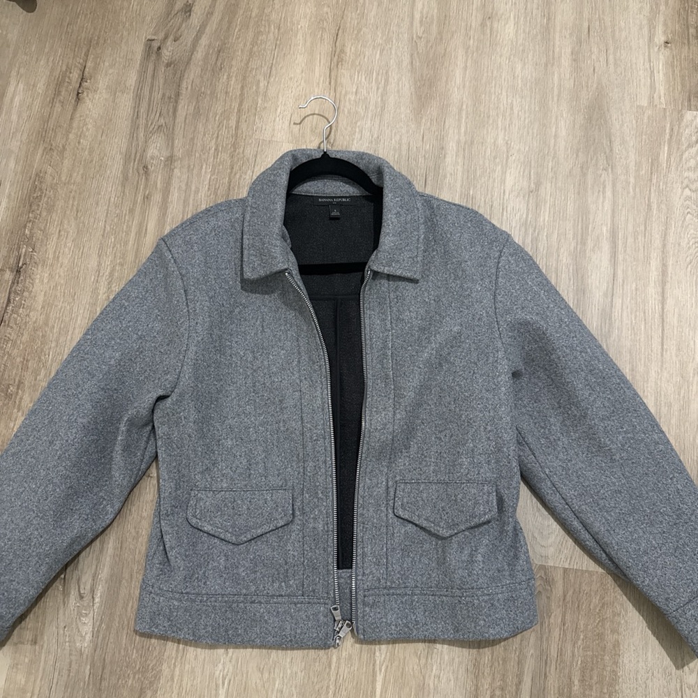 Banana Republic Gray Bomber Jacket